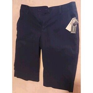 Rafaella Womens Size 10 Waist 32 Inseam 13.5 Navy Bermuda Stretch Shorts